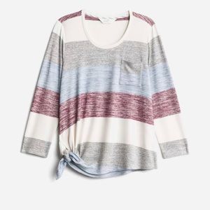 Vreelan 1 Pocket Side Knot Knit Top